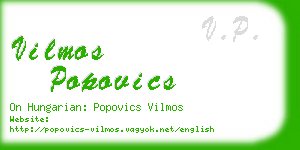 vilmos popovics business card